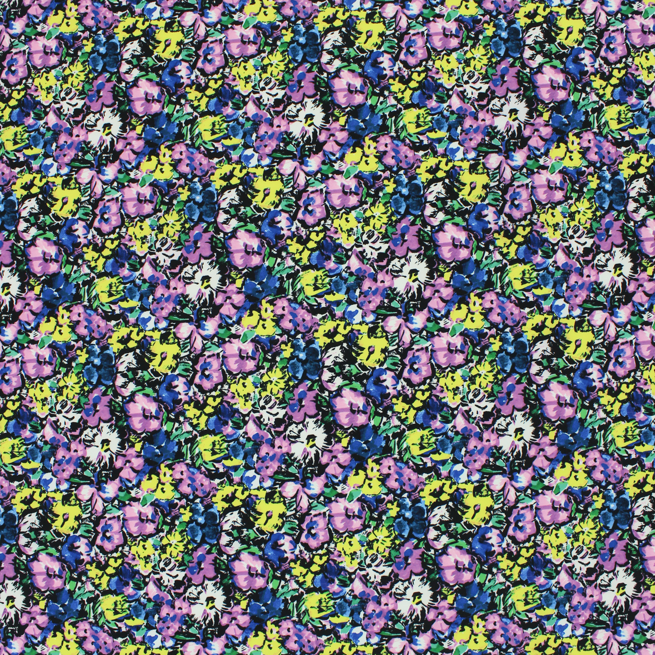 Estampado Viscosa Floral - Amarillo y Rosa