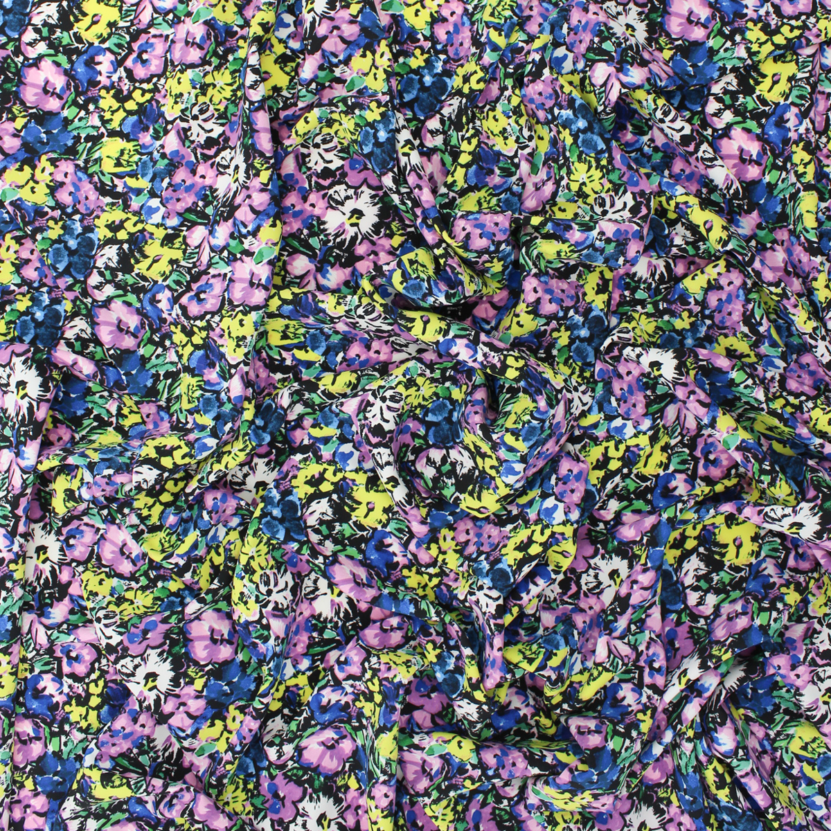 Estampado Viscosa Floral - Amarillo y Rosa