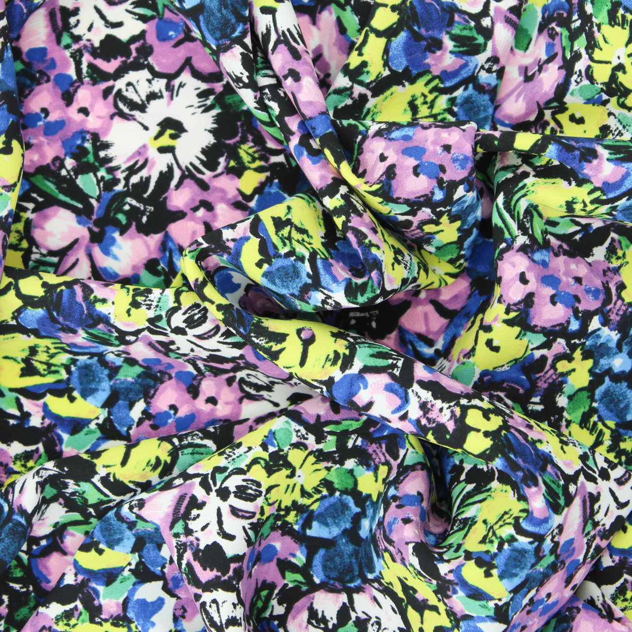 Estampado Viscosa Floral - Amarillo y Rosa