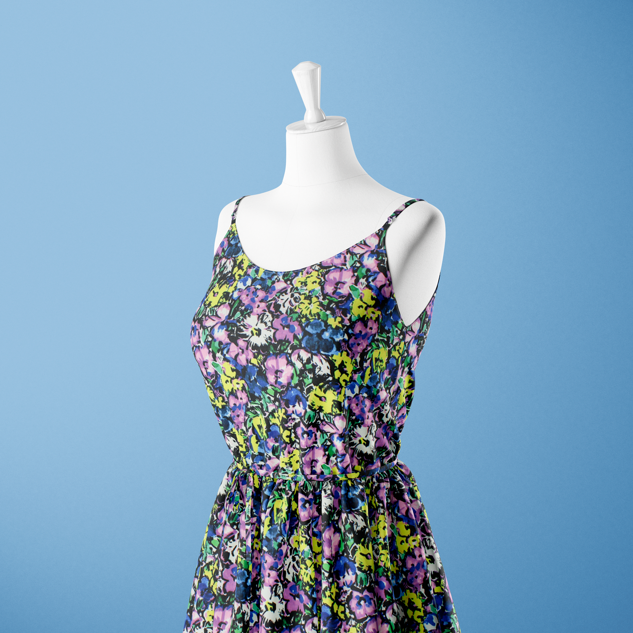 Estampado Viscosa Floral - Amarillo y Rosa