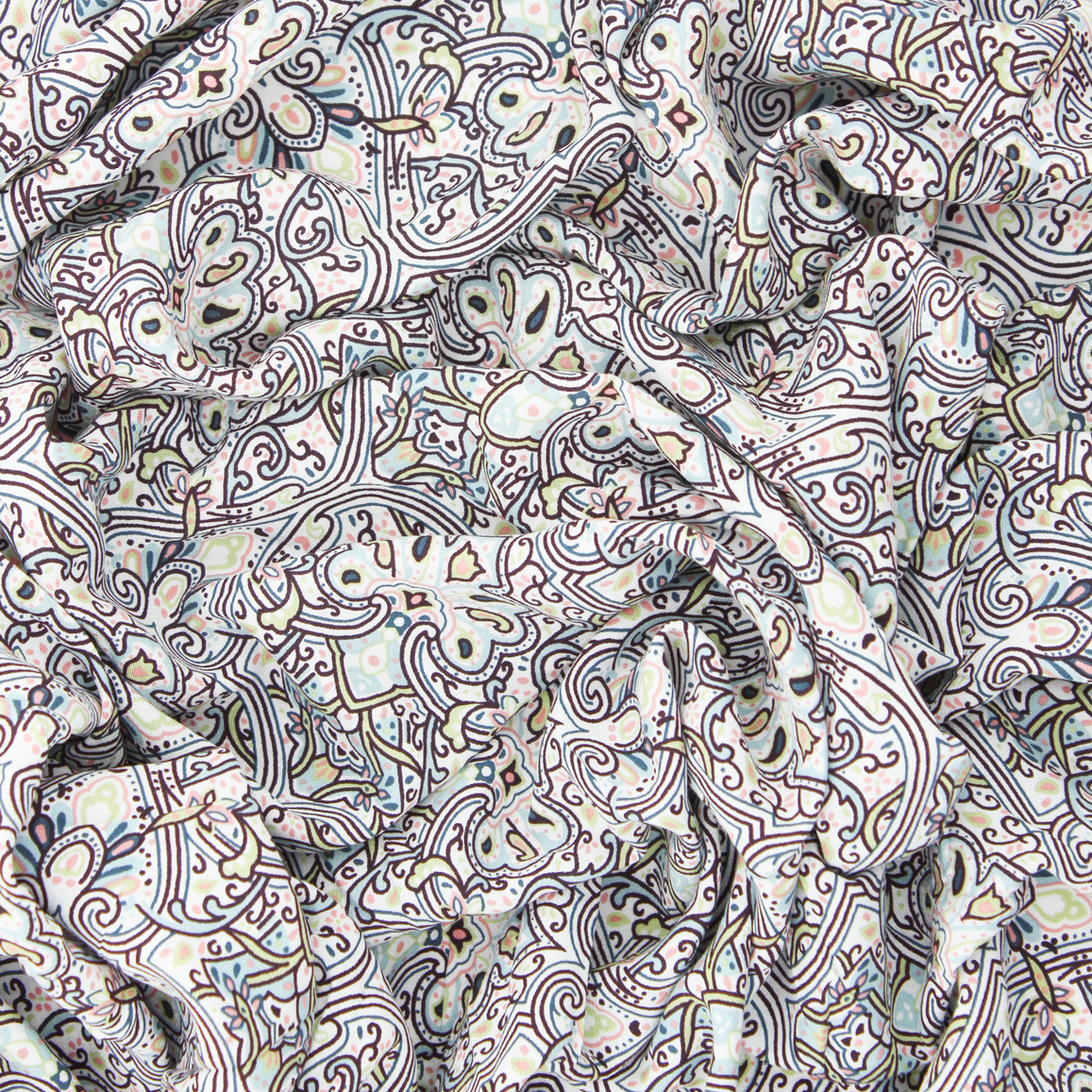 Estampado Geométrico Translúcido Viscosa - Azul y Rosa