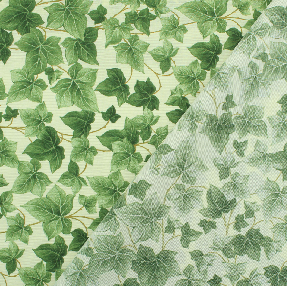 Loneta decorativa - Floral - Beige y Verde