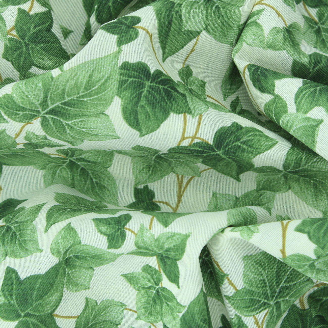 Loneta decorativa - Floral - Beige y Verde