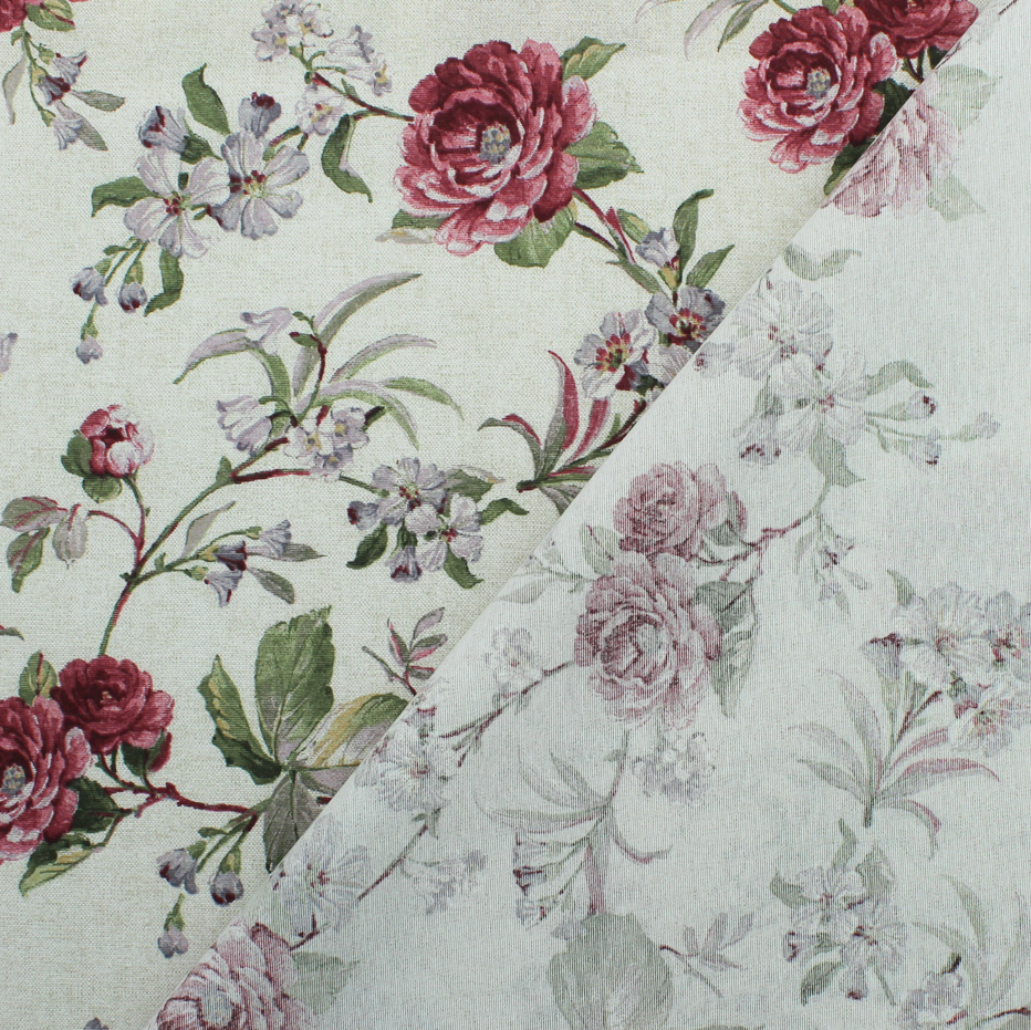Loneta de decoração - Floral - Rosa