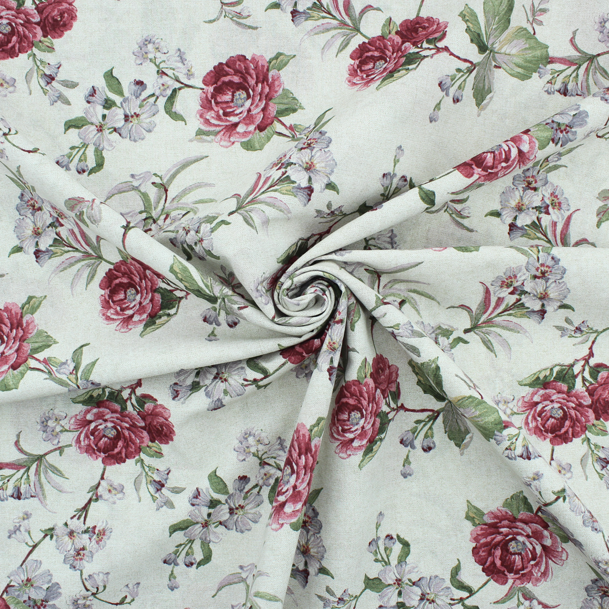 Loneta de decoração - Floral - Rosa