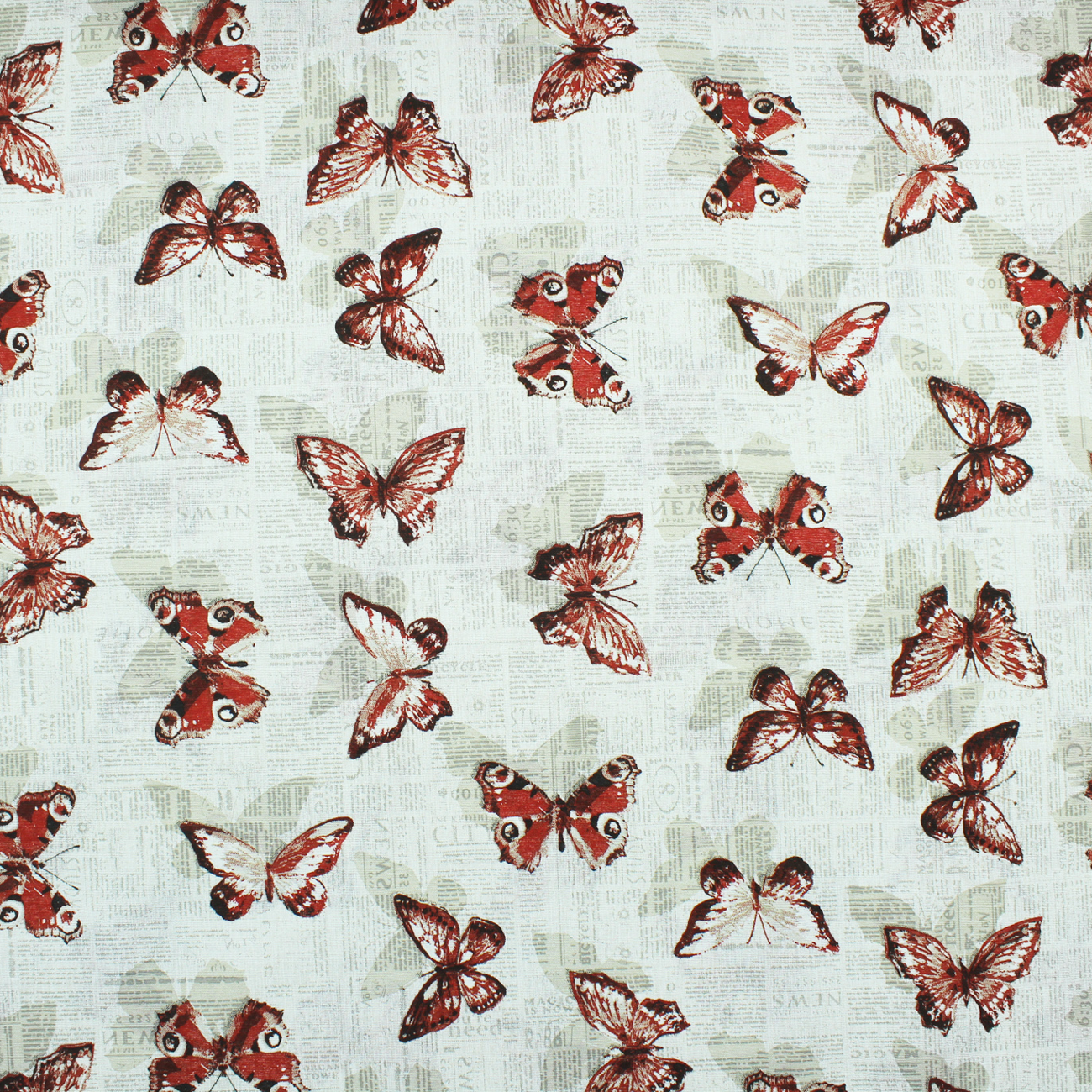 Loneta de decoração - Borboletas - Bege