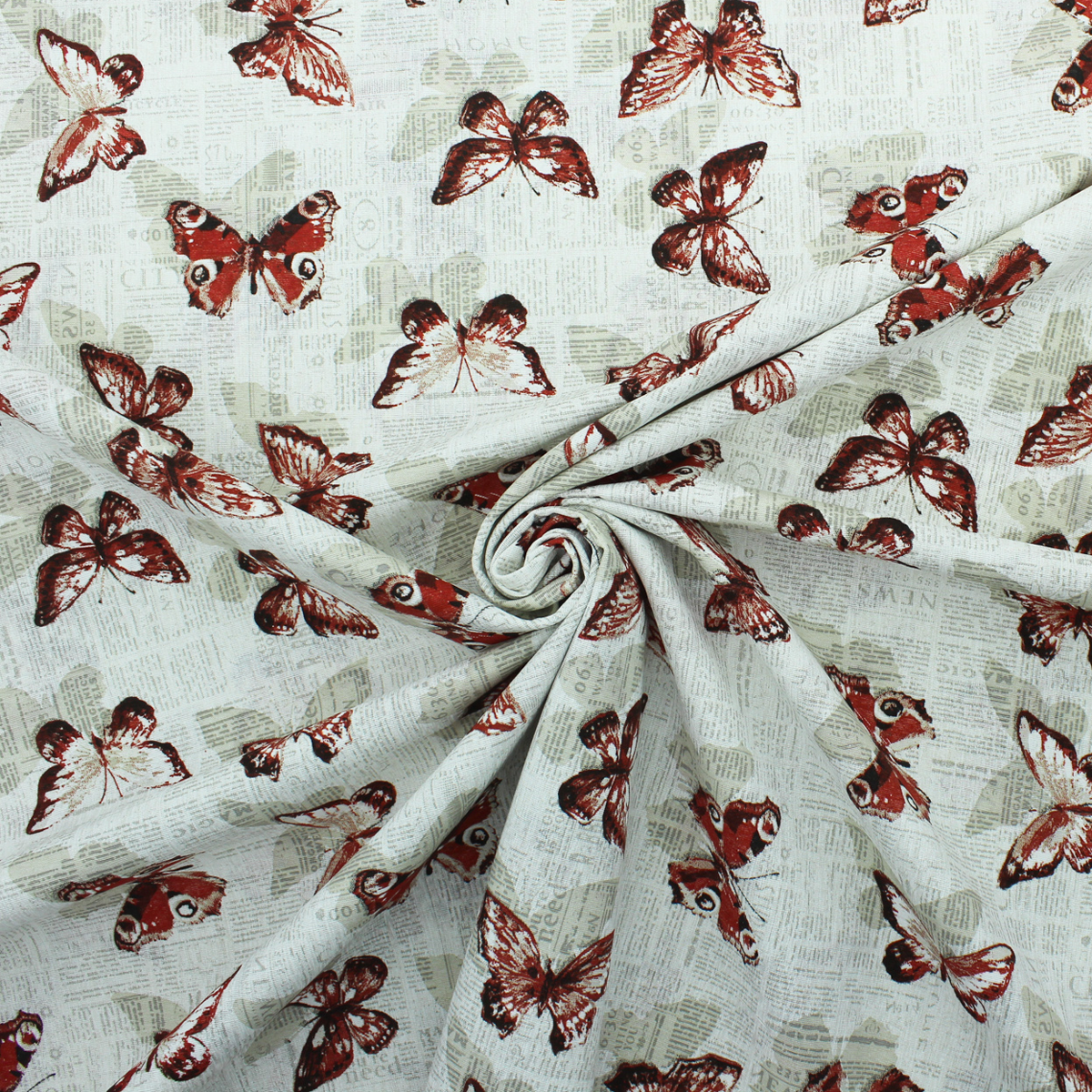 Loneta de decoração - Borboletas - Bege