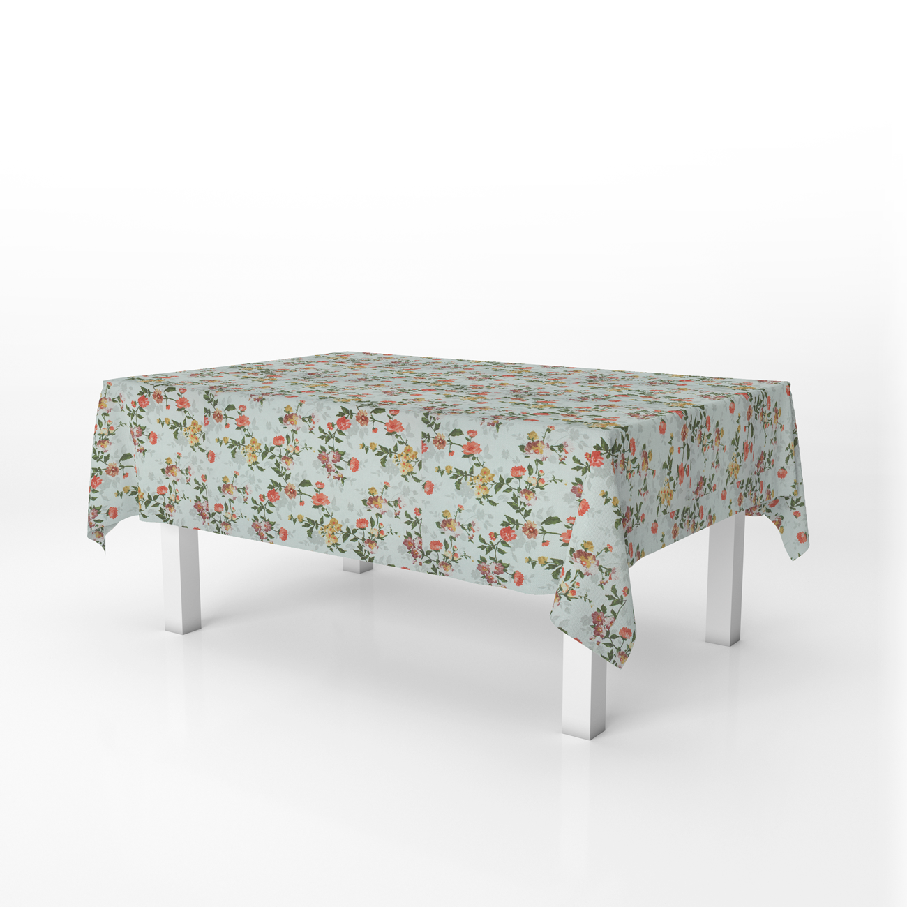 Loneta de decoração - Floral - Vermelho e Amarelo