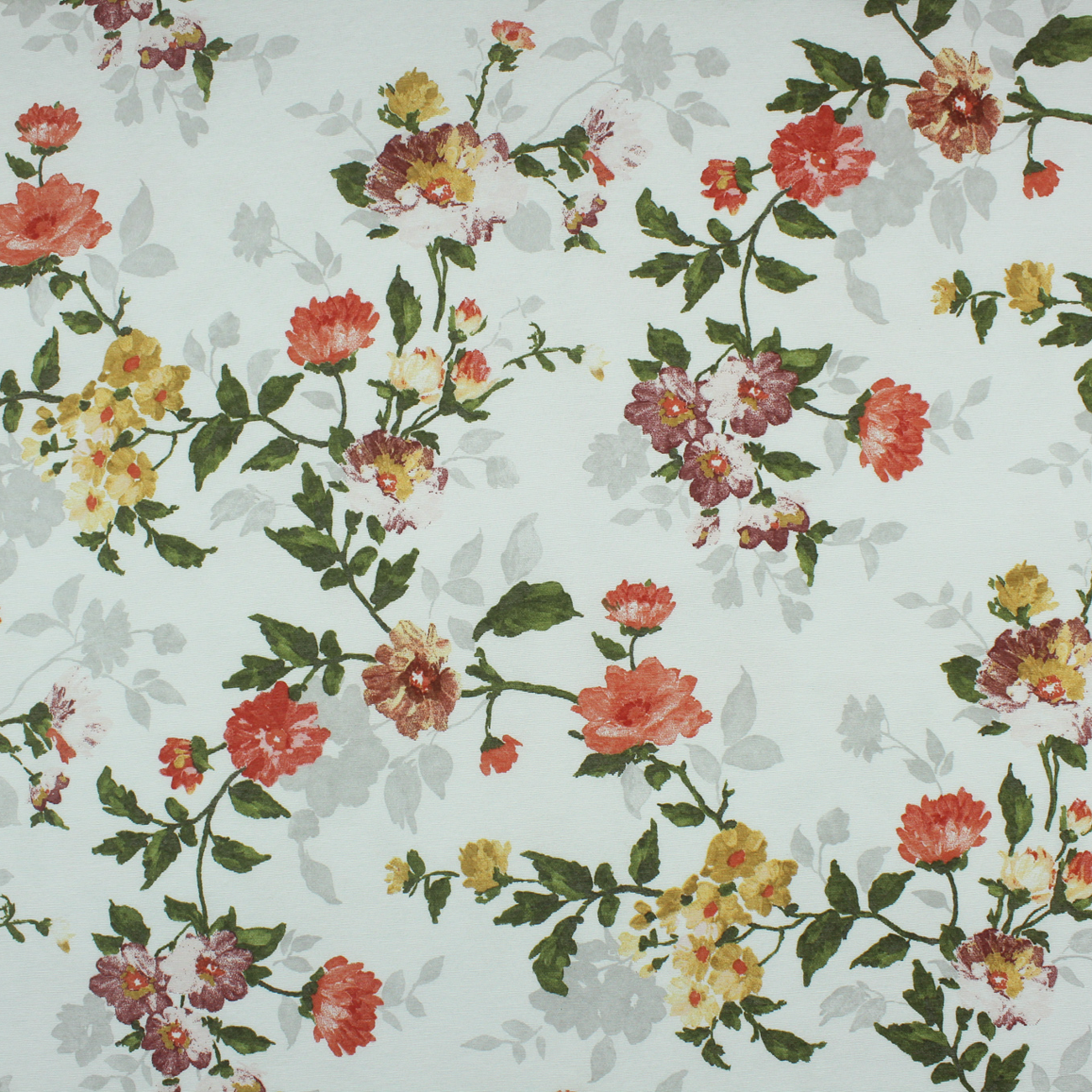 Loneta de decoração - Floral - Vermelho e Amarelo