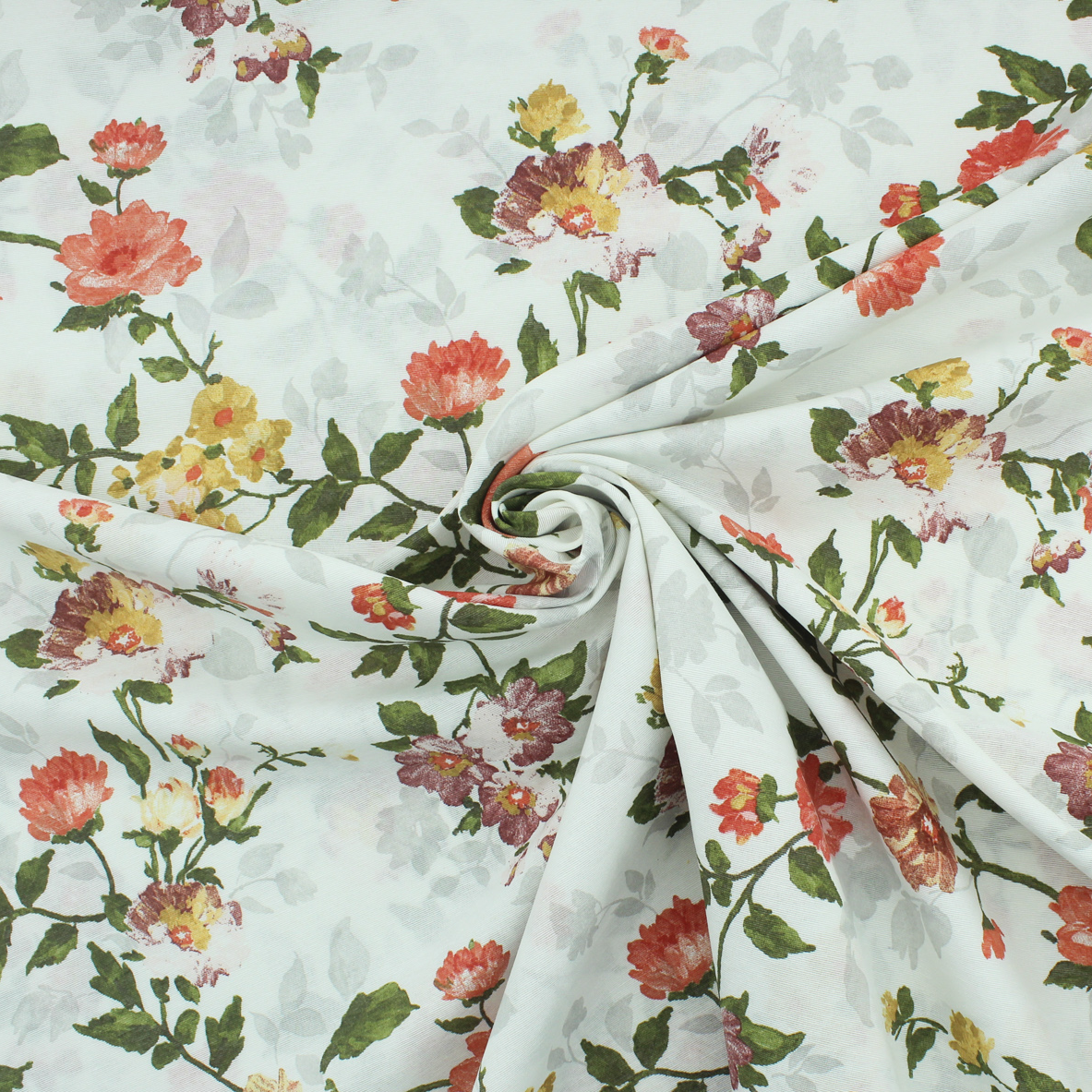 Loneta de decoração - Floral - Vermelho e Amarelo