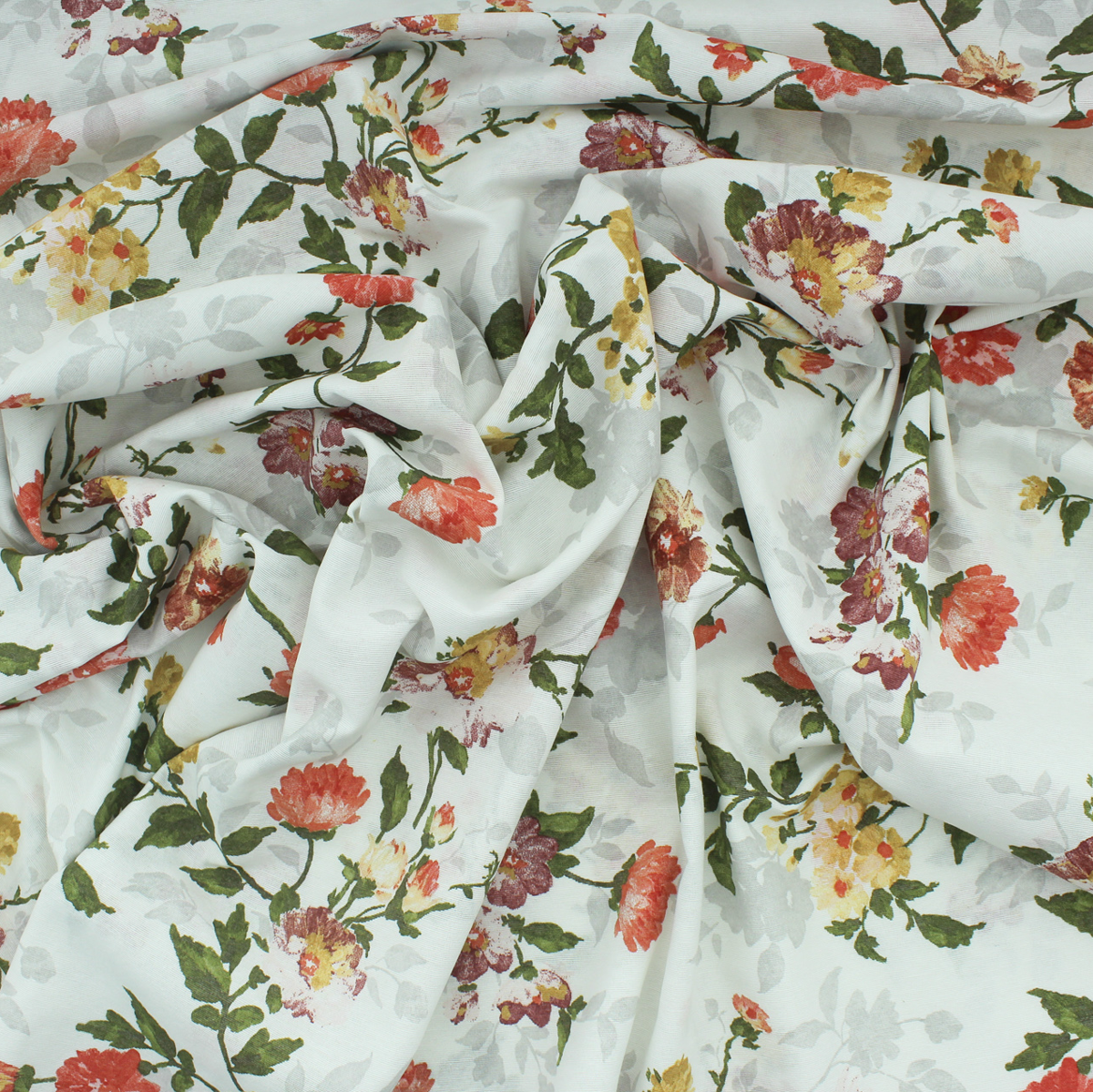 Loneta de decoração - Floral - Vermelho e Amarelo