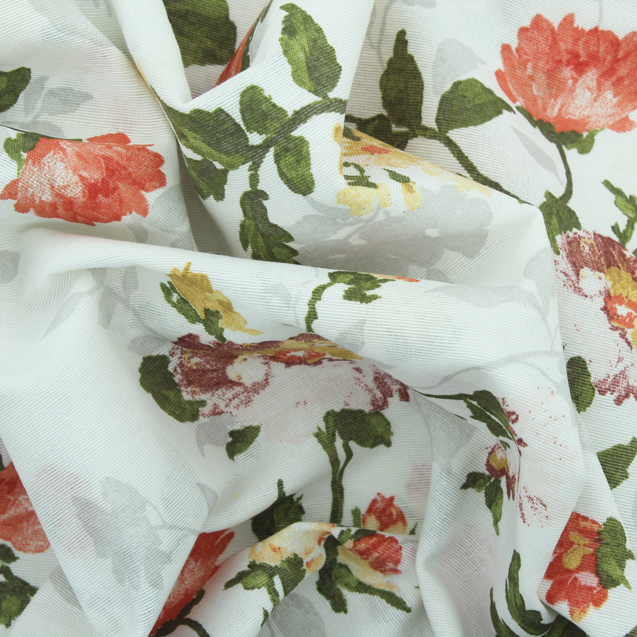 Loneta de decoração - Floral - Vermelho e Amarelo