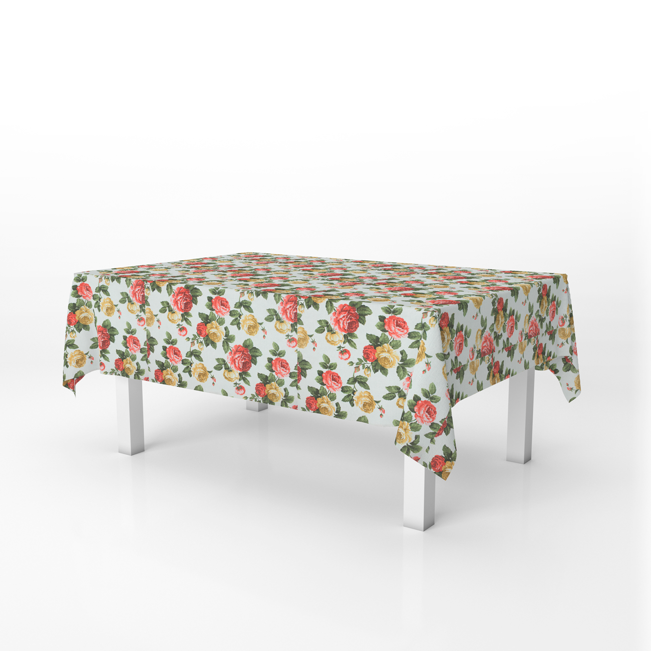 Loneta de decoração - Floral - Vermelho e Amarelo