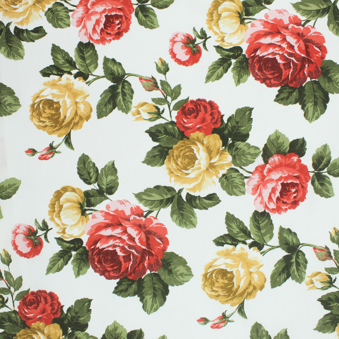 Loneta de decoração - Floral - Vermelho e Amarelo