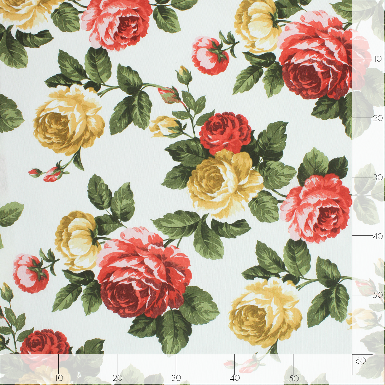 Loneta de decoração - Floral - Vermelho e Amarelo