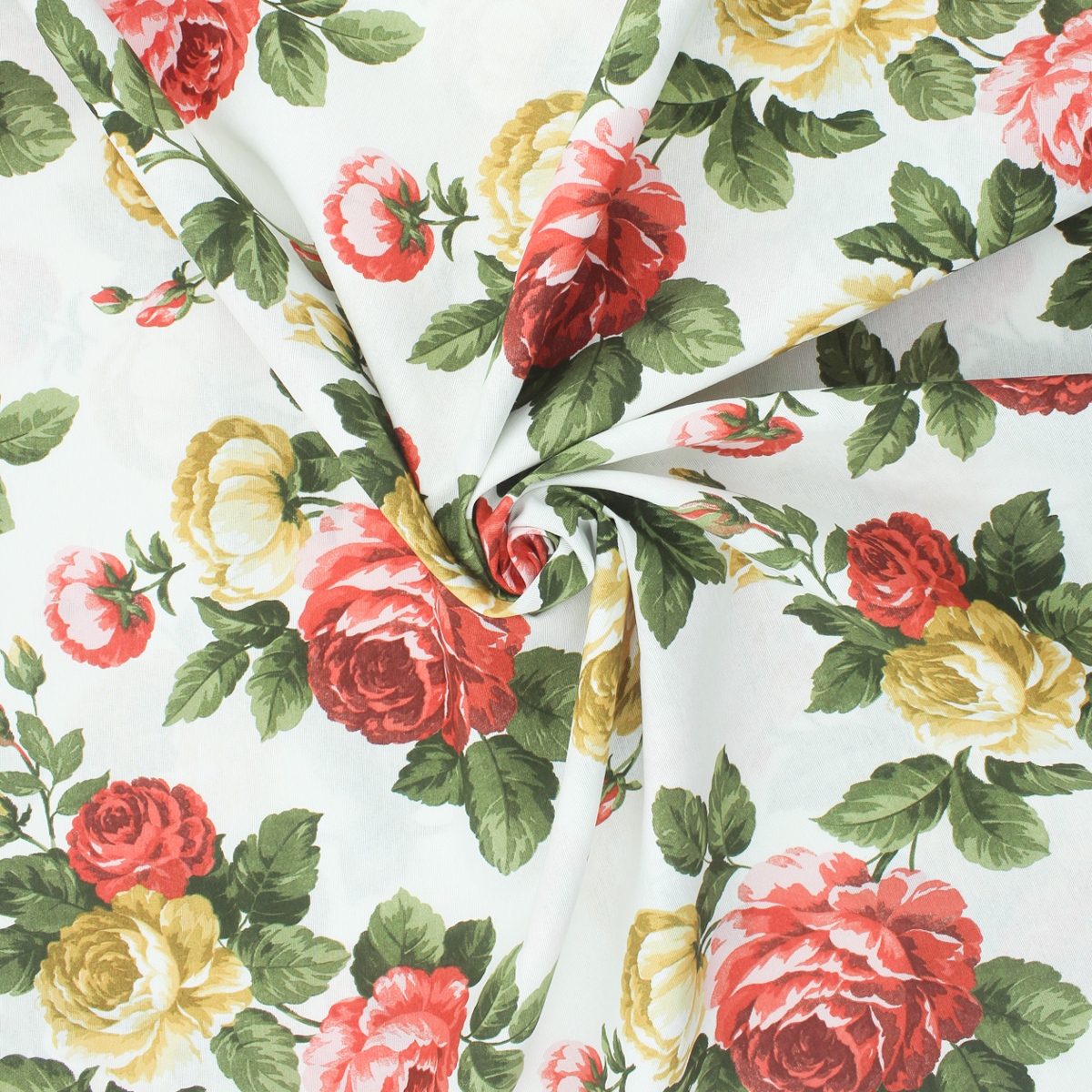 Loneta de decoração - Floral - Vermelho e Amarelo