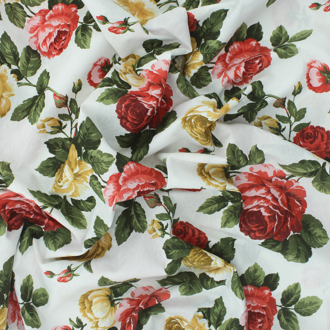 Loneta de decoração - Floral - Vermelho e Amarelo