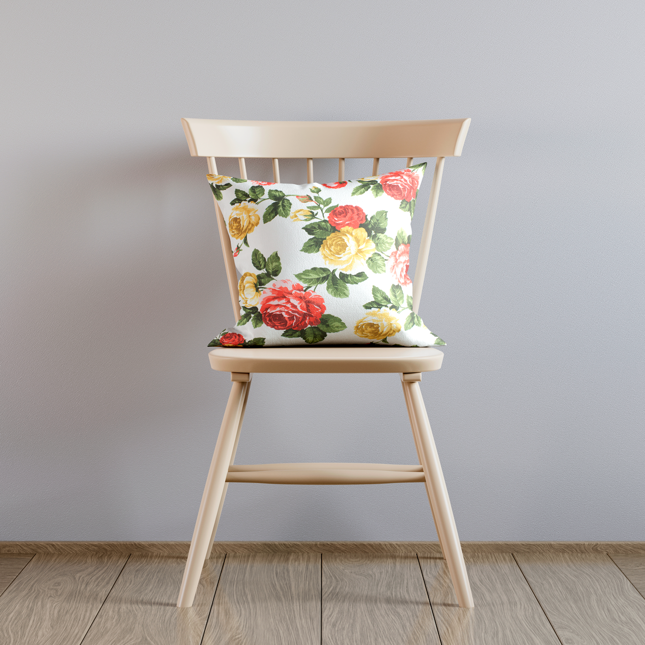 Loneta de decoração - Floral - Vermelho e Amarelo