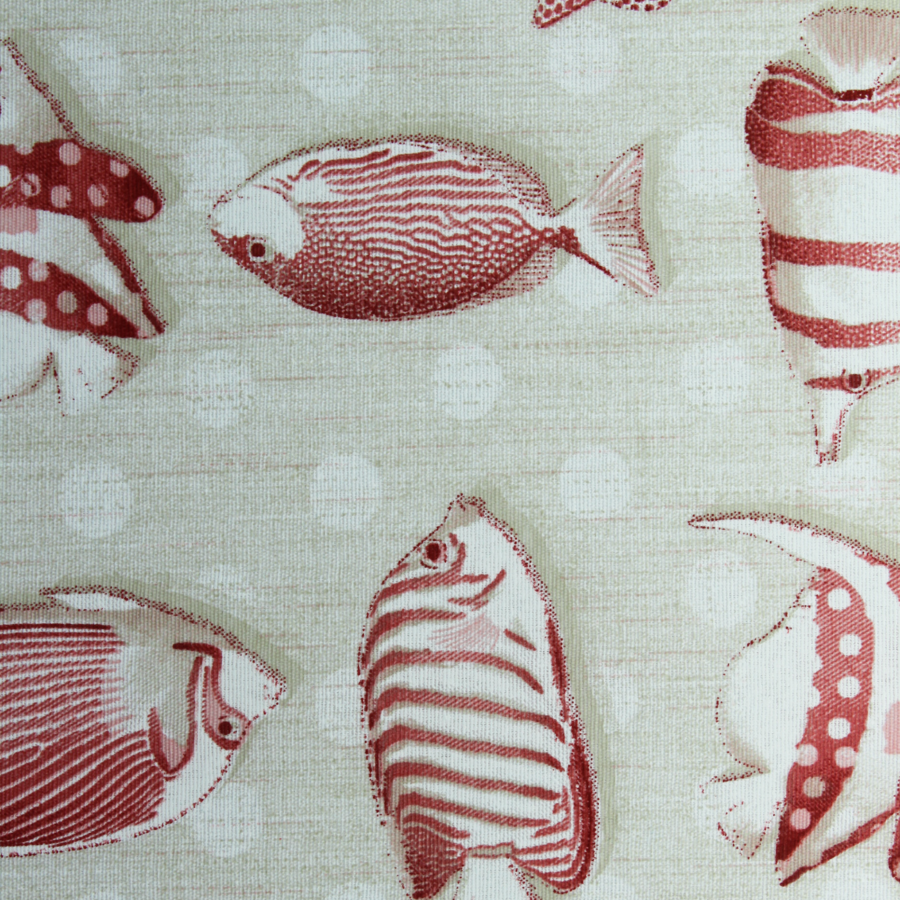 Loneta de decoração - Náutico Peixes - Vermelho