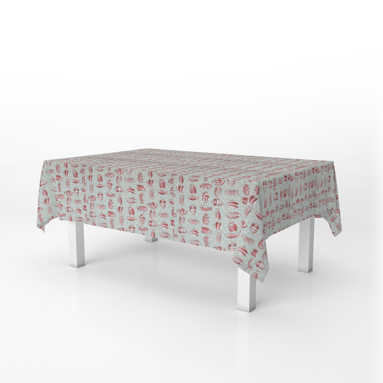 Loneta de decoração - Náutico Peixes - Vermelho