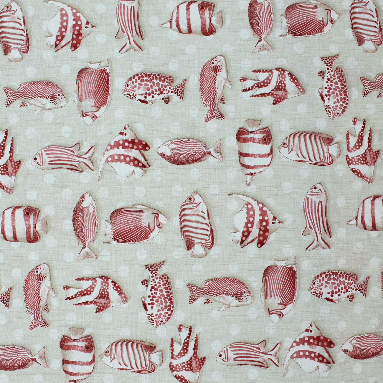 Loneta de decoração - Náutico Peixes - Vermelho