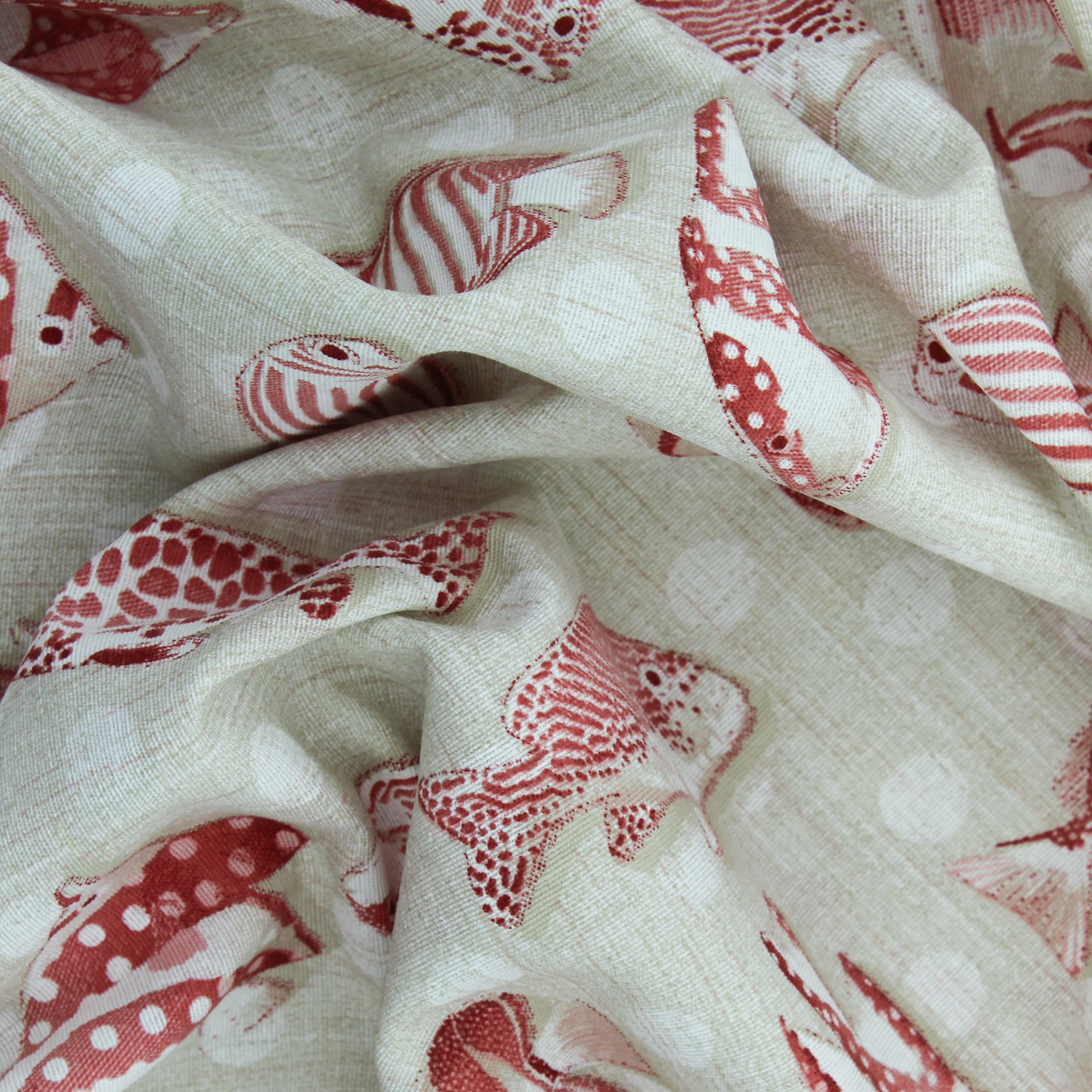 Loneta de decoração - Náutico Peixes - Vermelho