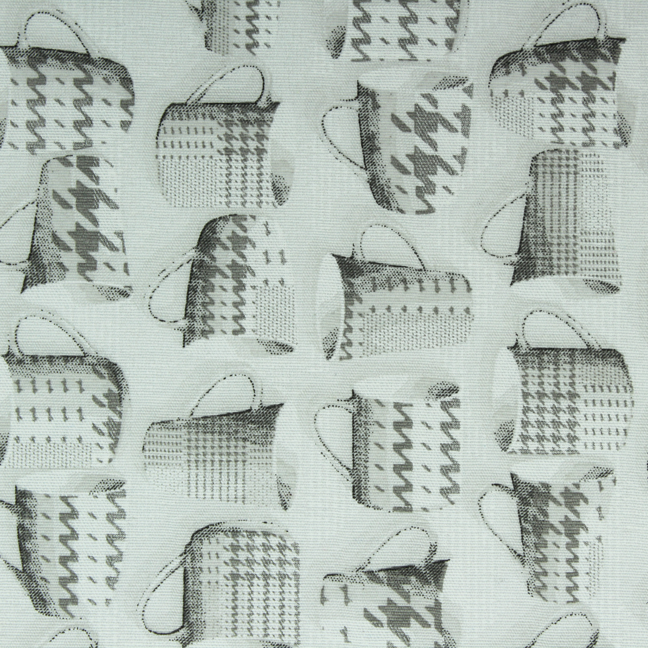 Loneta de decoração - Chávenas - Cinzento