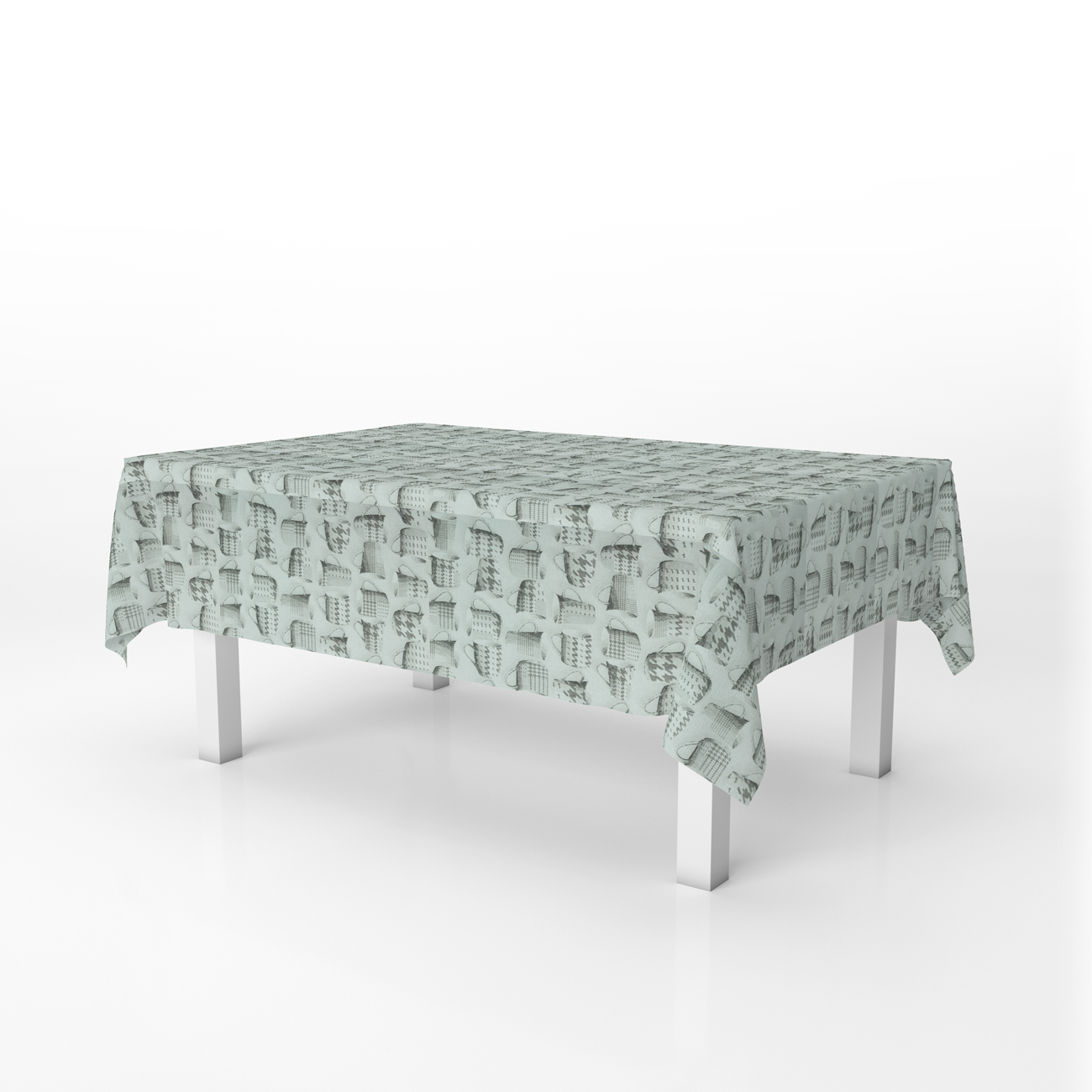 Loneta de decoração - Chávenas - Cinzento