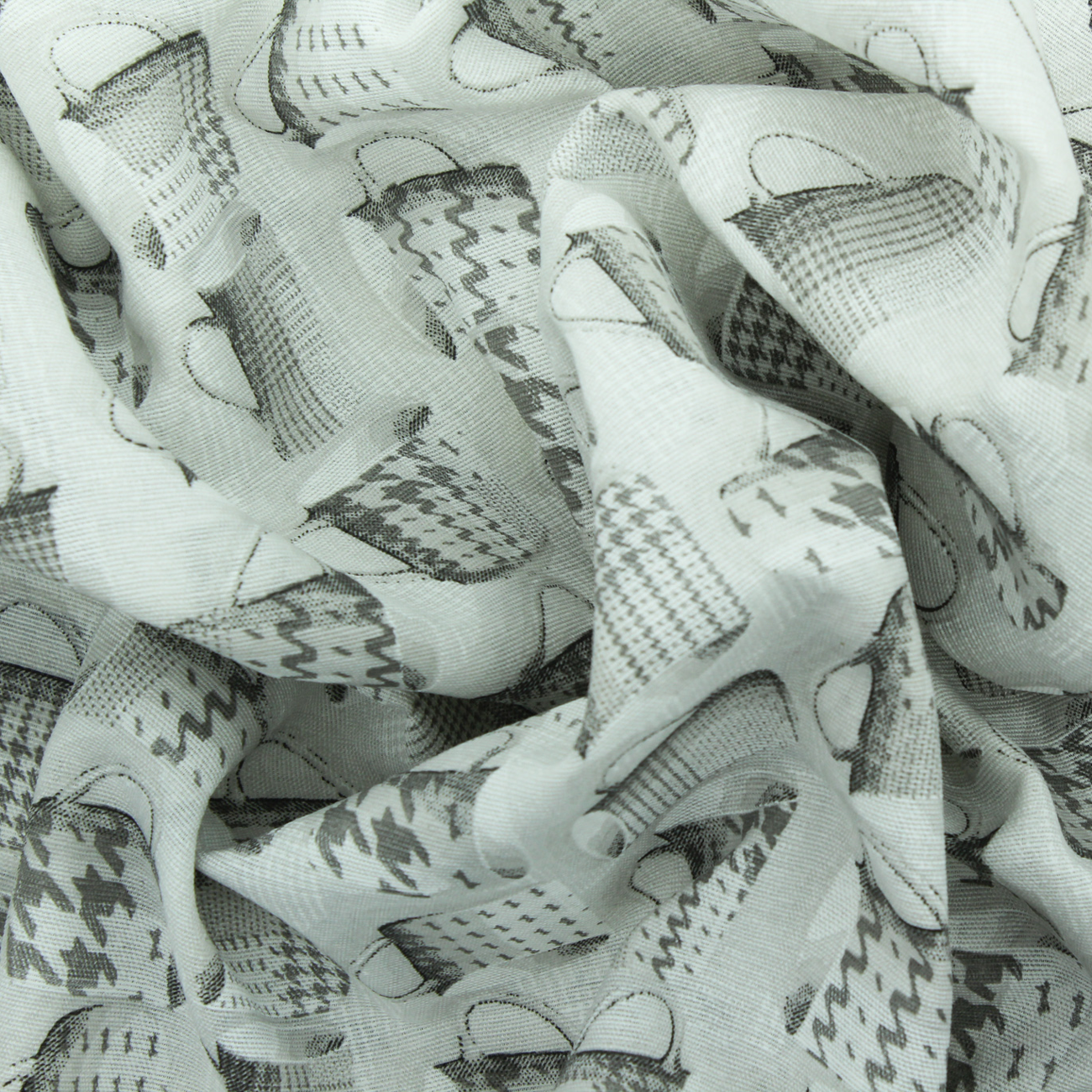 Loneta de decoração - Chávenas - Cinzento