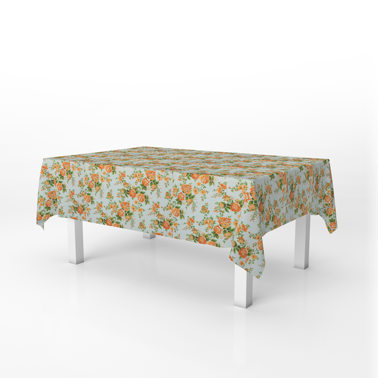 Loneta de decoração - Floral - Laranja