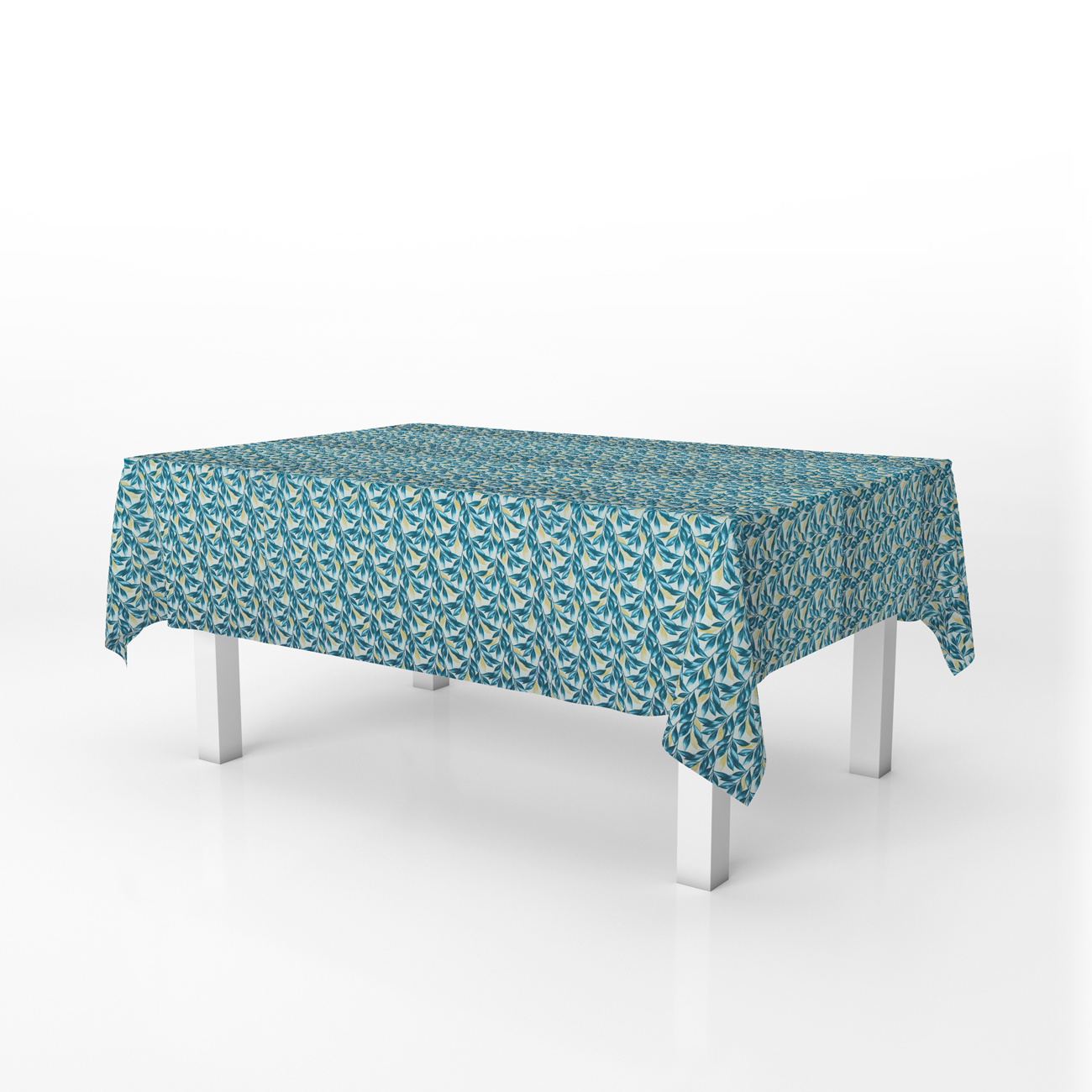 Loneta de decoração - Floral - Azul e Bege