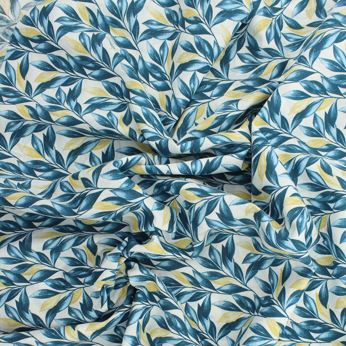 Loneta de decoração - Floral - Azul e Bege