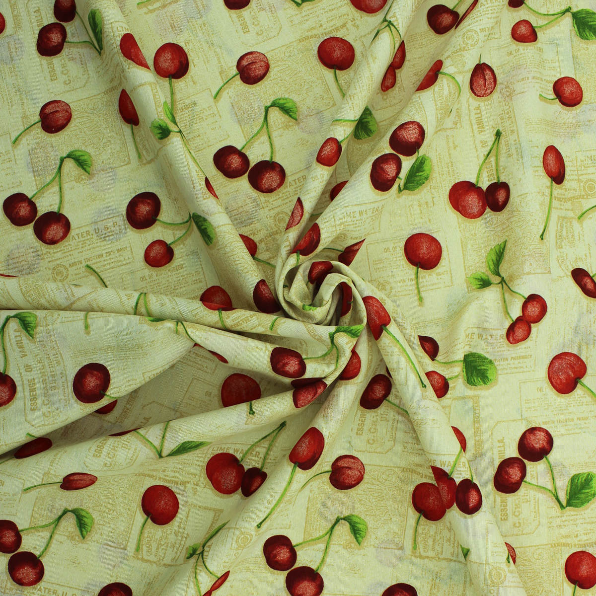 Loneta de decoração - Fruits Cerejas - Bege