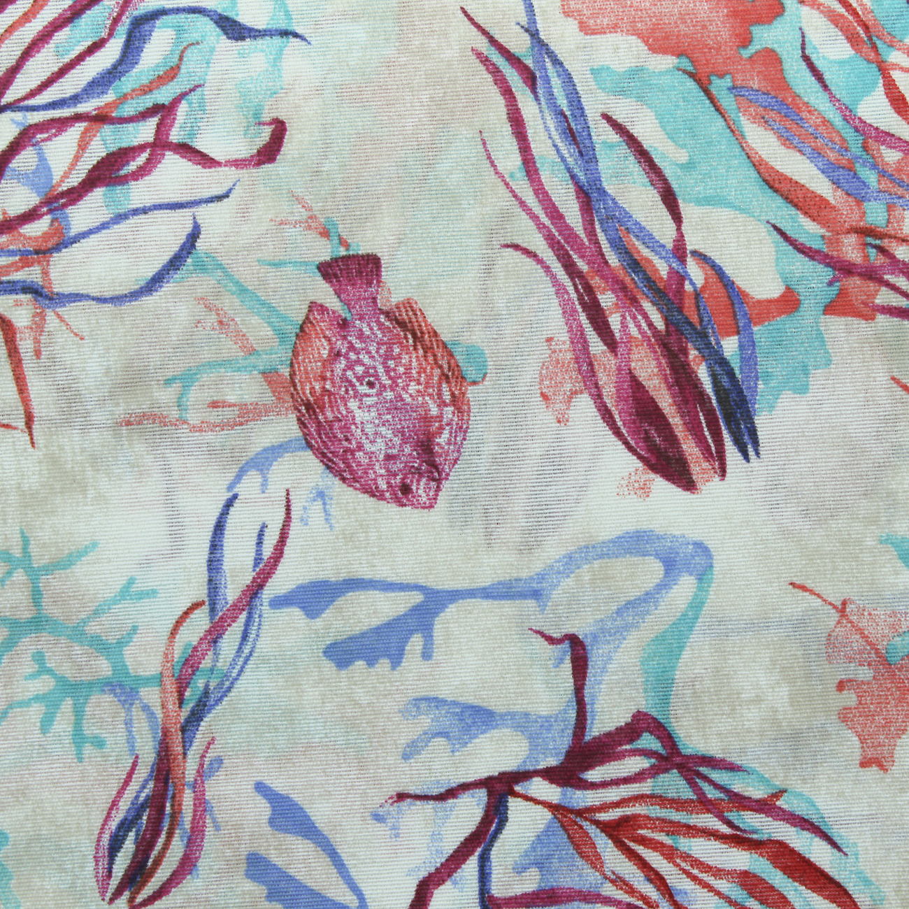 Loneta decorativa - Flor de lis - Rojo