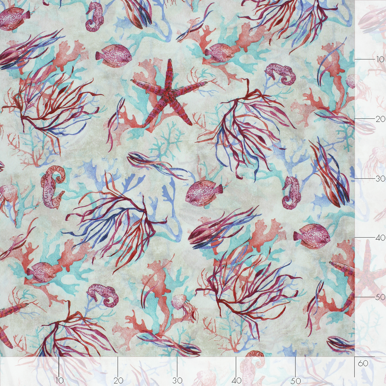 Loneta decorativa - Flor de lis - Rojo