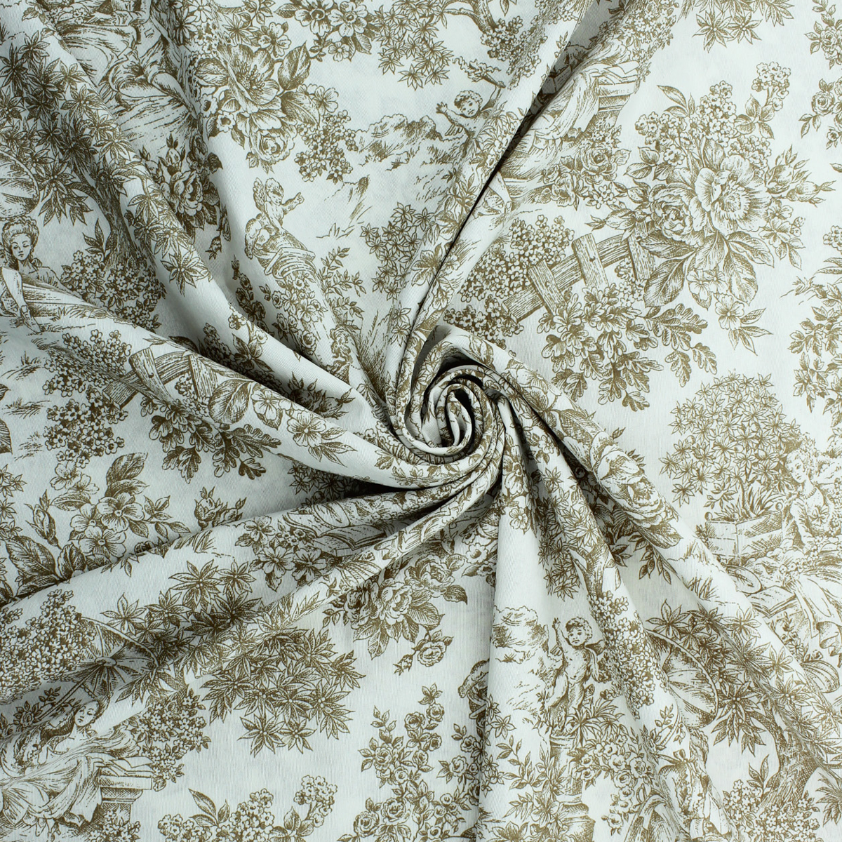 Loneta de decoração - Floral Histórico - Bege