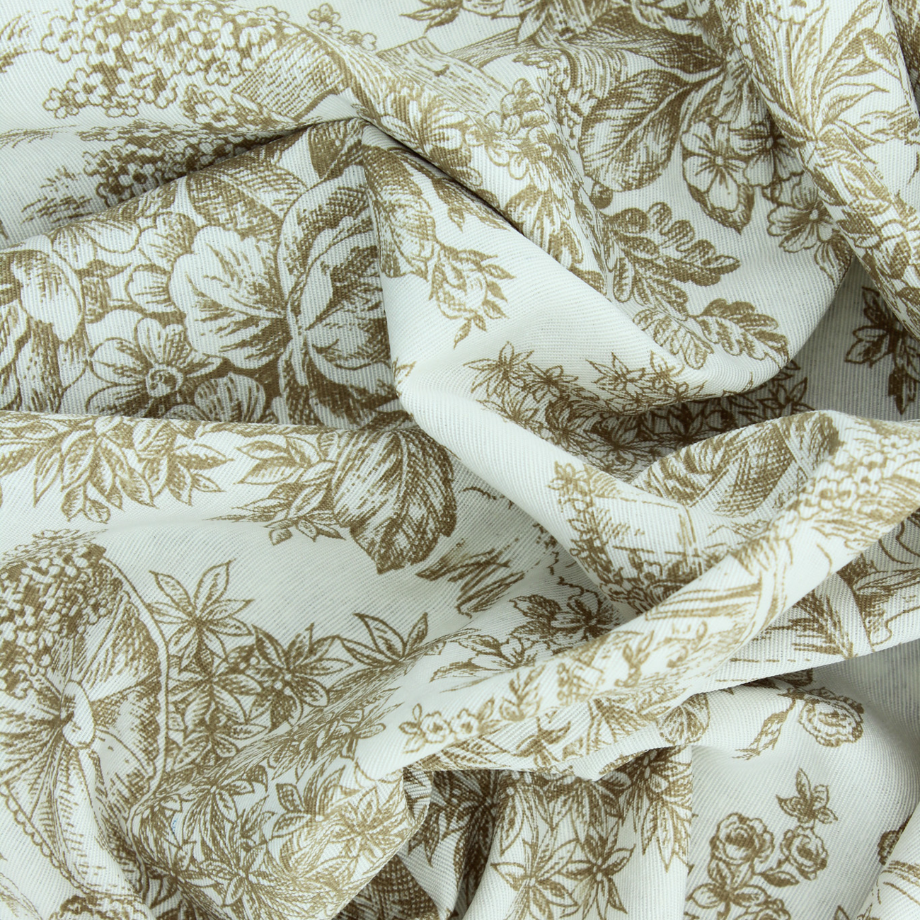 Loneta de decoração - Floral Histórico - Bege