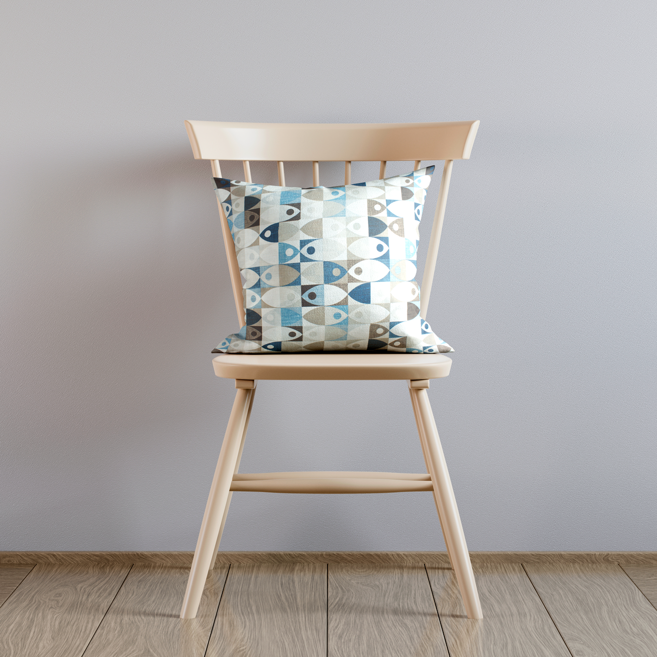 Loneta de decoração - Sardinhas - Azul