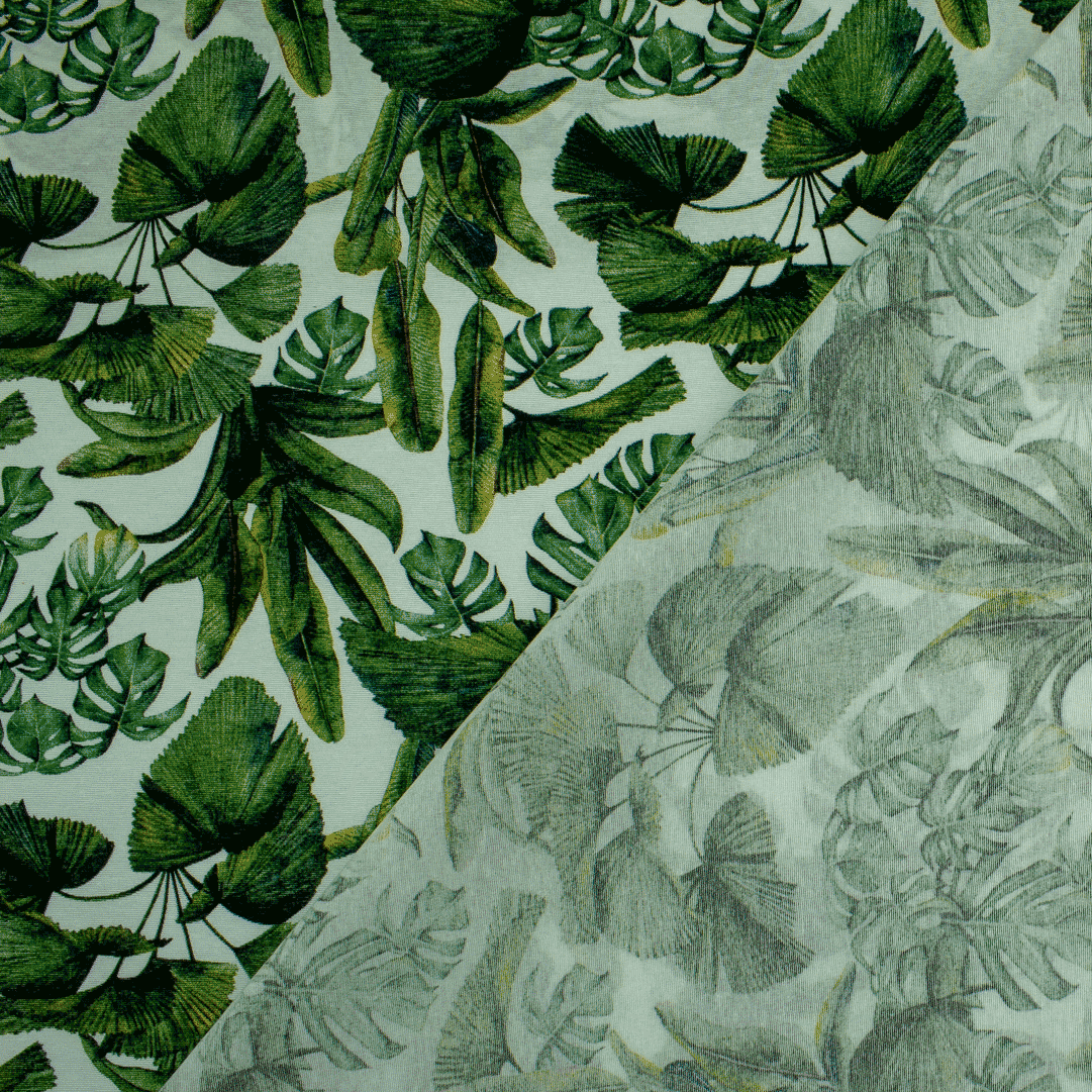 Loneta de decoração - Floral - Verde