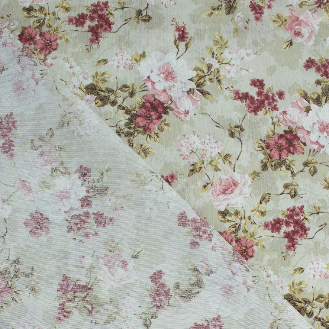 Loneta de decoração - Floral - Rosa