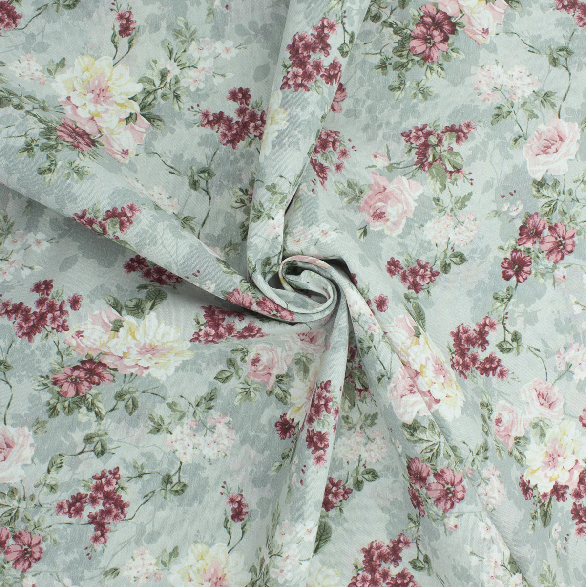 Loneta de decoração - Floral - Cinza