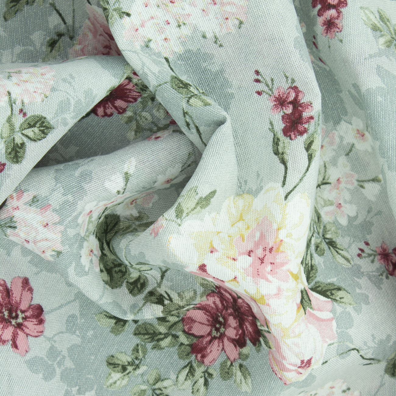 Loneta de decoração - Floral - Cinza