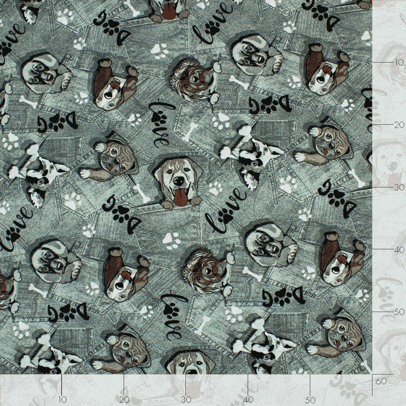 Loneta de decoração - Animal - Cinza