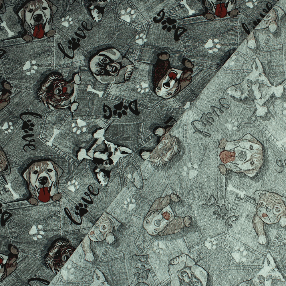 Loneta de decoração - Animal - Cinza