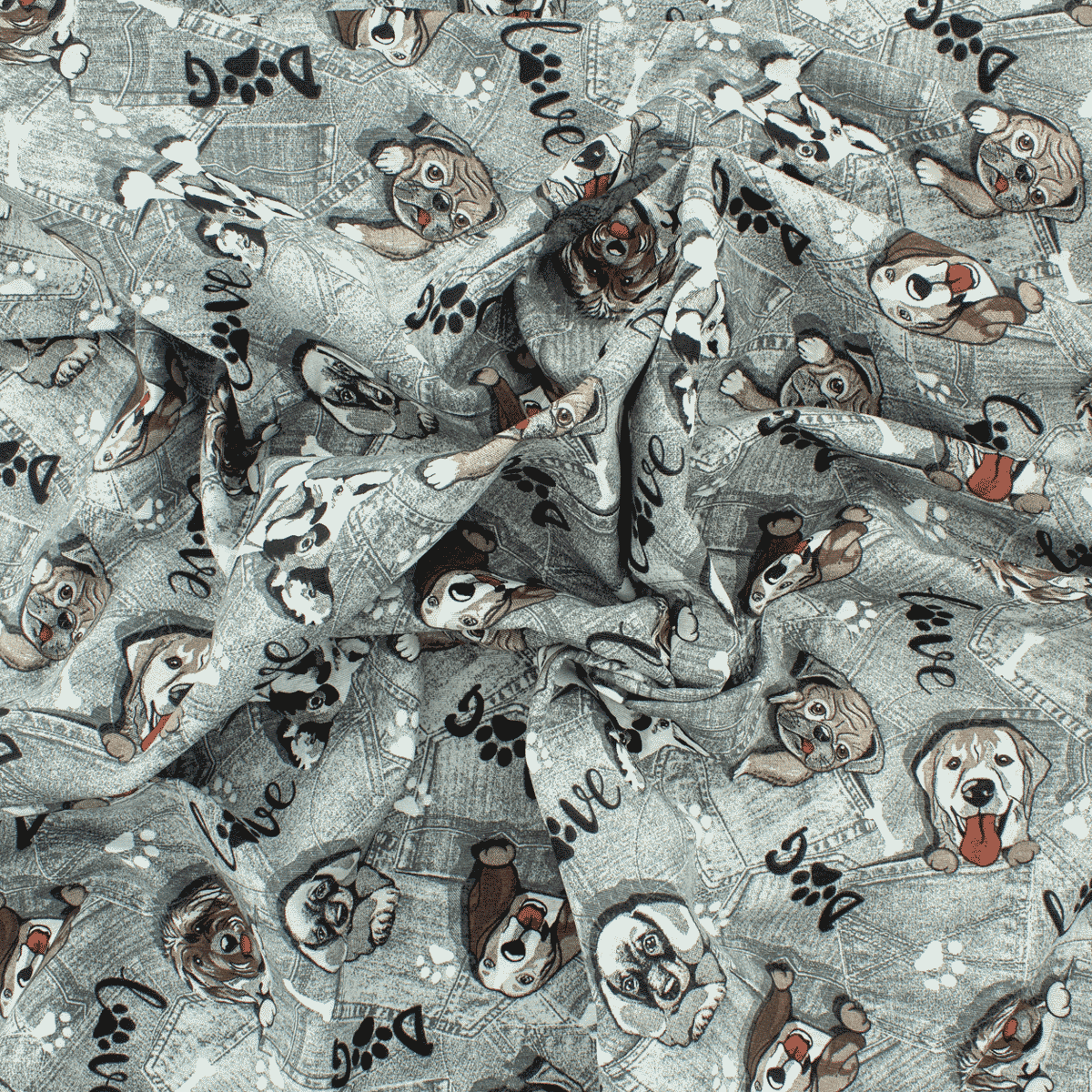 Loneta de decoração - Animal - Cinza