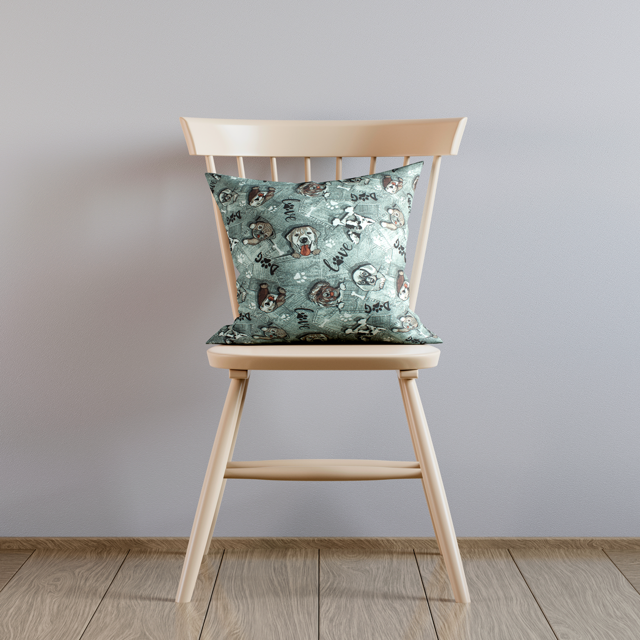 Loneta de decoração - Animal - Cinza