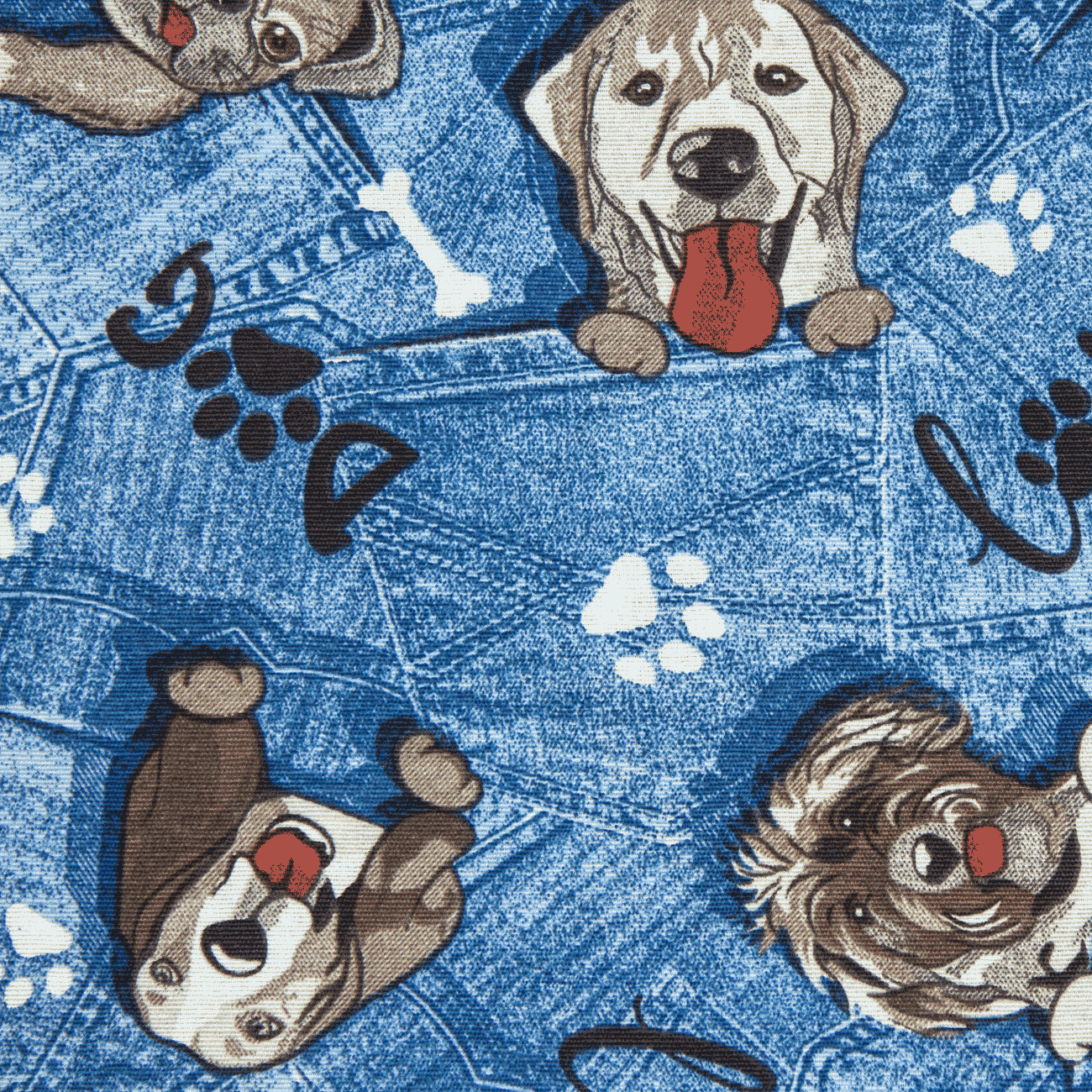 Loneta de decoração - Animal - Azul