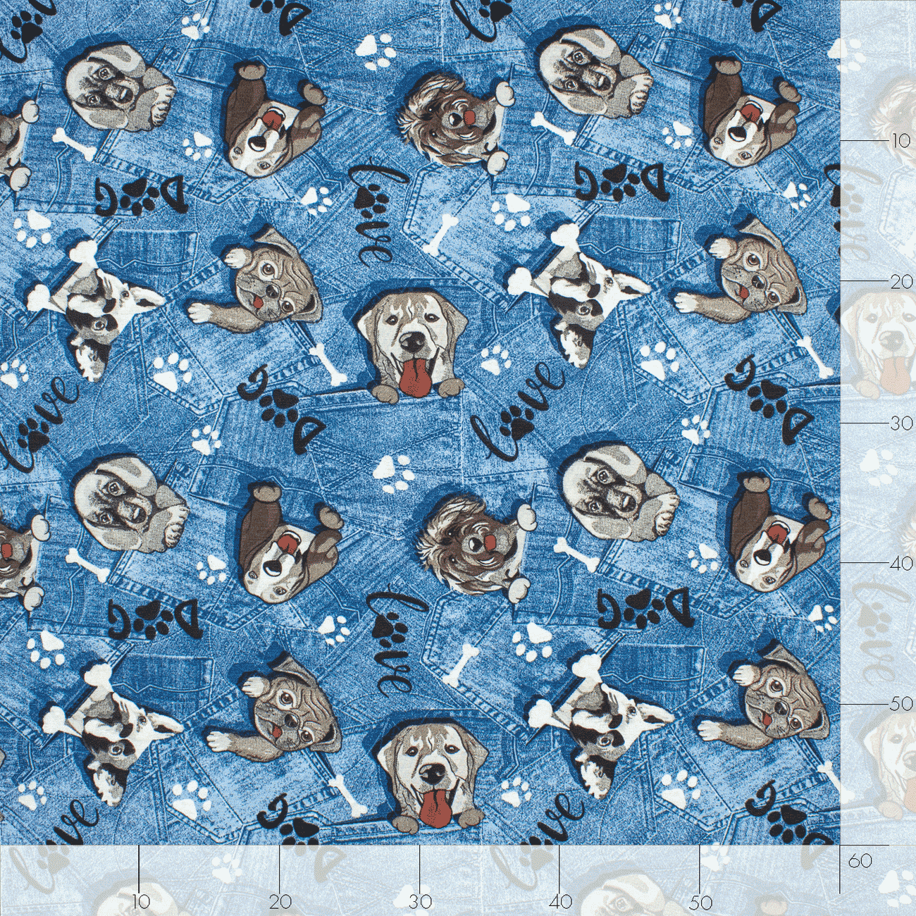 Loneta de decoração - Animal - Azul