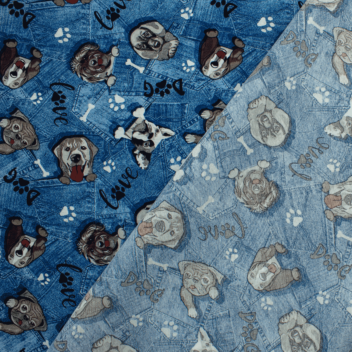 Loneta de decoração - Animal - Azul