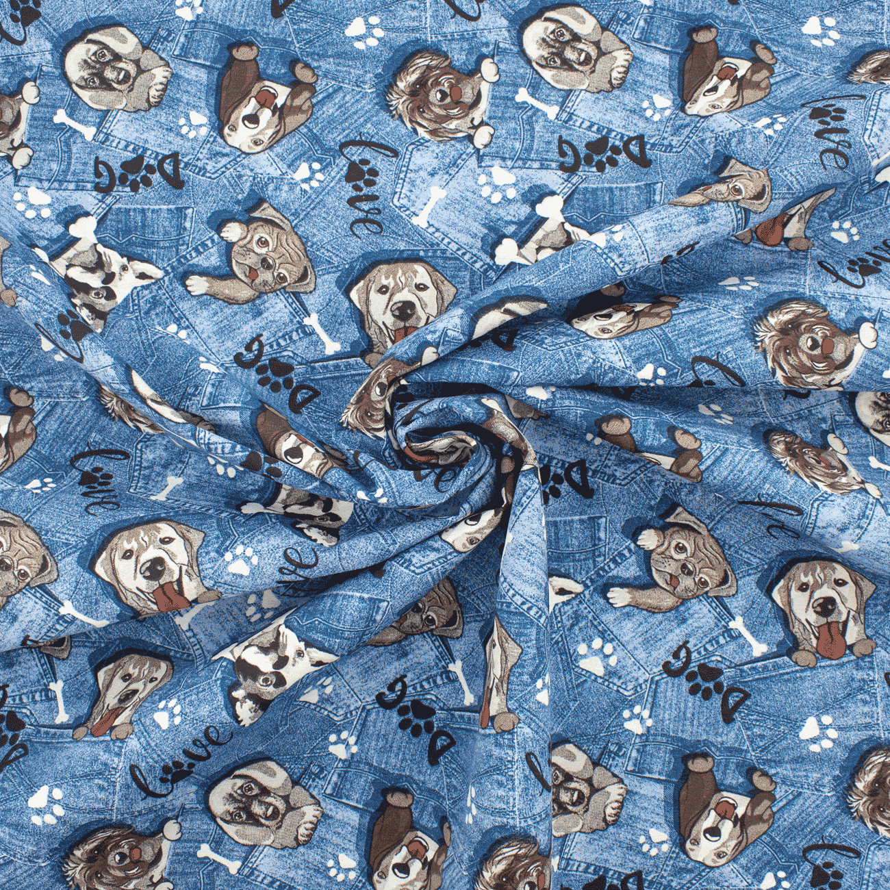 Loneta de decoração - Animal - Azul